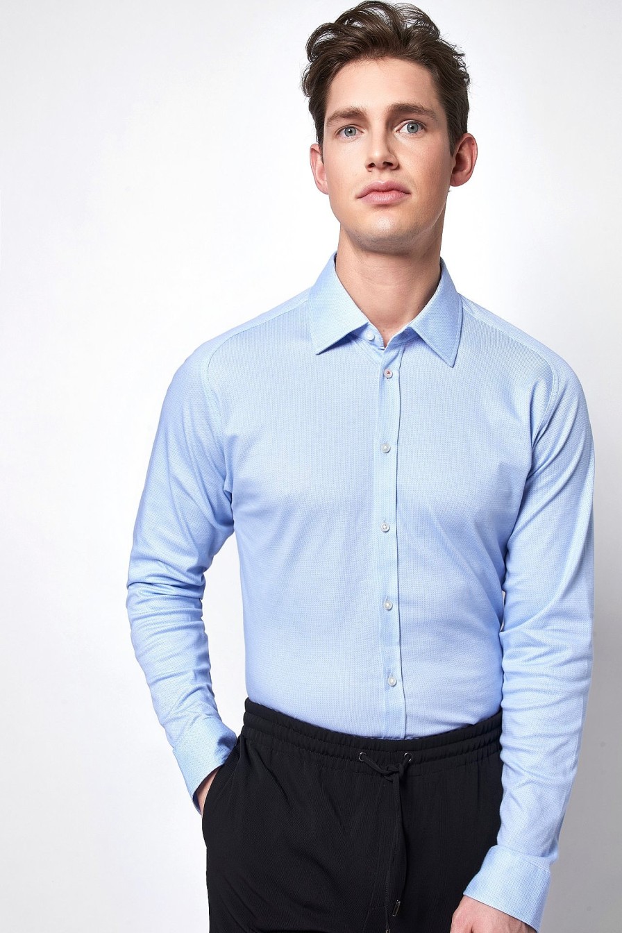 Men Desoto | Jersey Shirt »Classic Kent« Light Blue