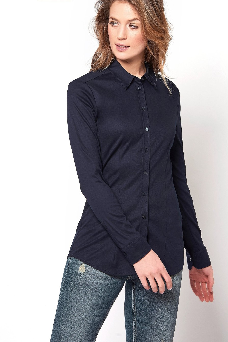 Women Desoto | Jersey Blouse »Pia« Midnight Blue